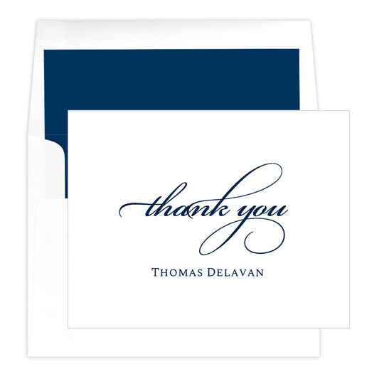 Script Thank You Folded Note Cards